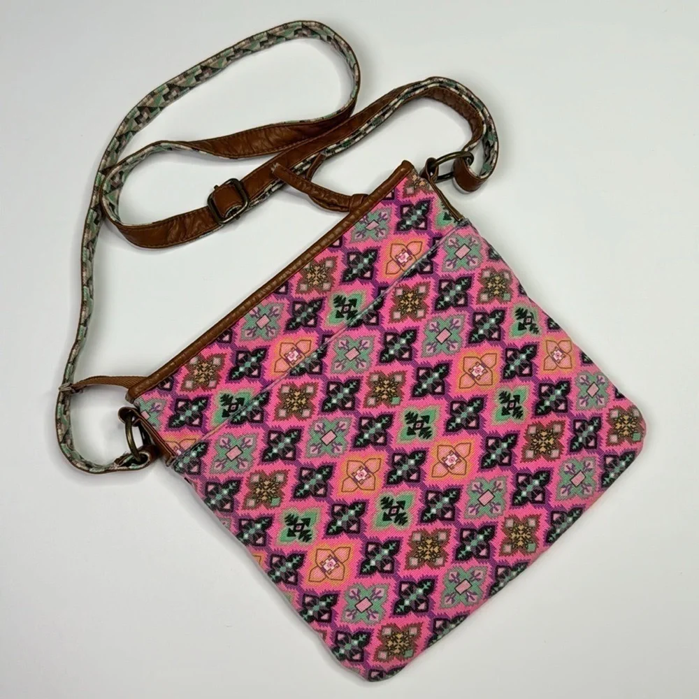Bright Colorful Patterned Purse Crossbody Or Shoulder Bag Adjustable Strap